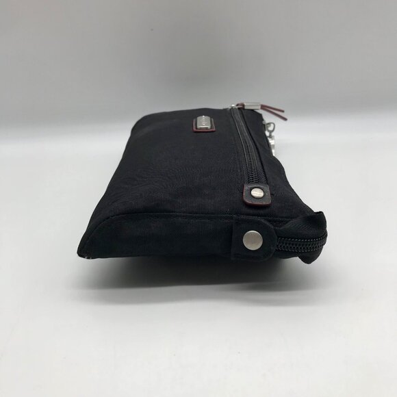 Baggallini Black Subtle Leopard Print Wristlet Clutch Bag - Picture 4 of 10